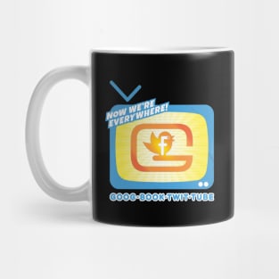 GOOG BOOK TWIT TUBE — Now We're Everywhere! Mug